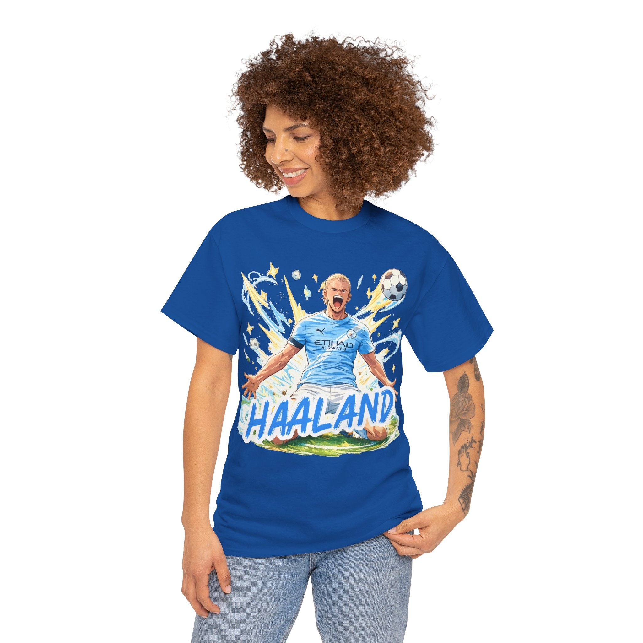 Erling Haaland Anime Fan Tee — Celebratory Football Player Graphic T-Shirt