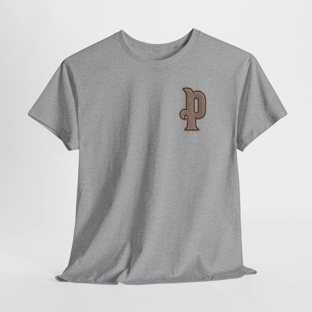 Retro 'p' Pep Inspired Manchester City Cotton Tee — Vintage Brown Monogram T-Shirt