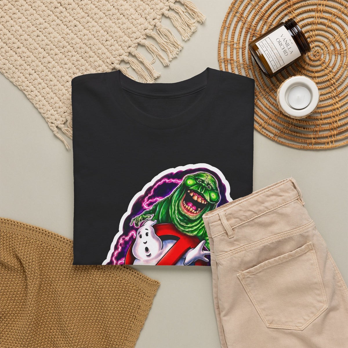 Ghostbusters Slimer Retro Graphic Tee – Vintage 80s Horror Comedy T-Shirt