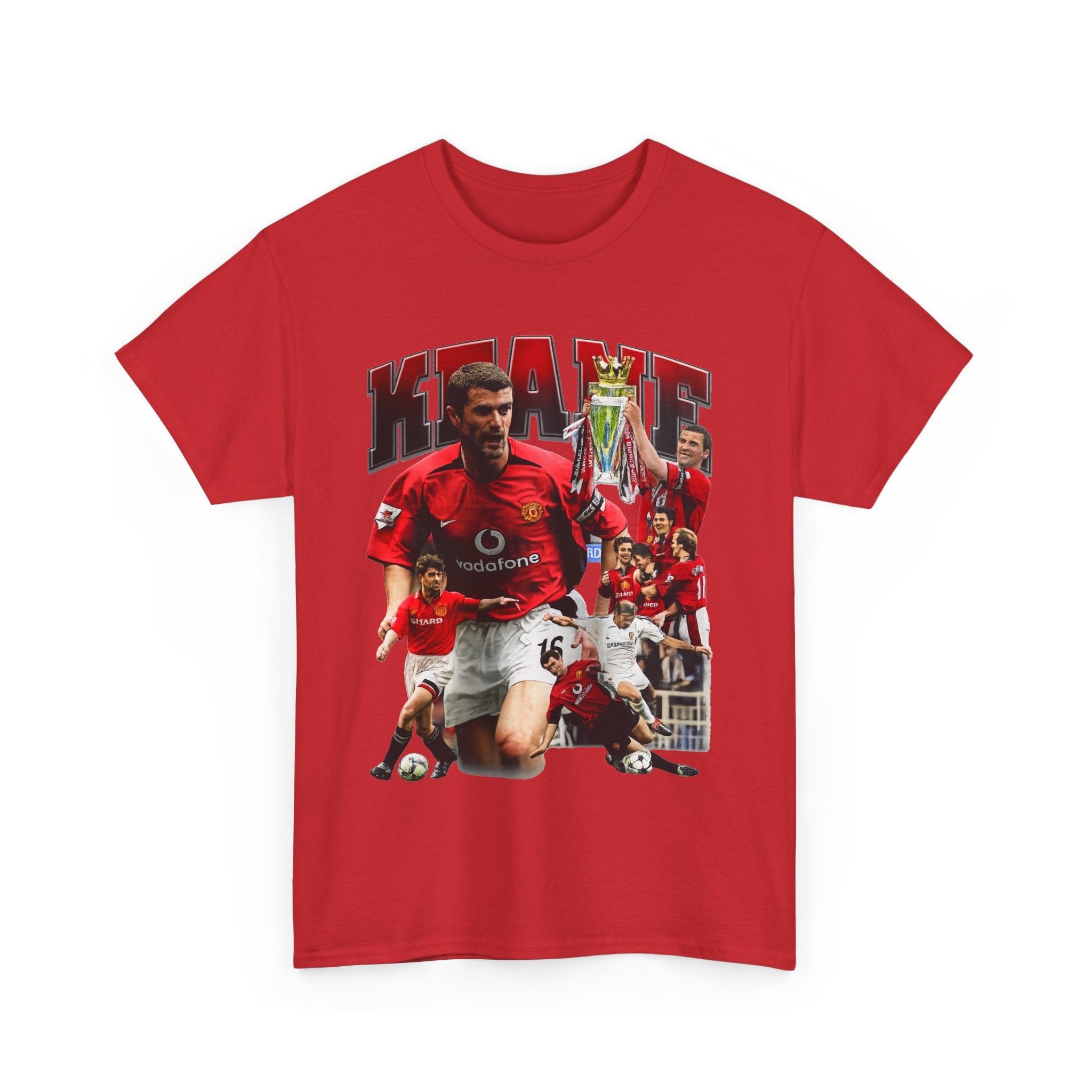 Roy Keane Football Legens Collage Tee — Retro Man United Tribute Shirt