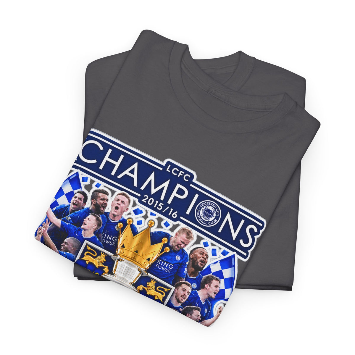Leicester City 2015/2016 Champions Trophy Soccer T-Shirt — Team Victory Graphic Tee