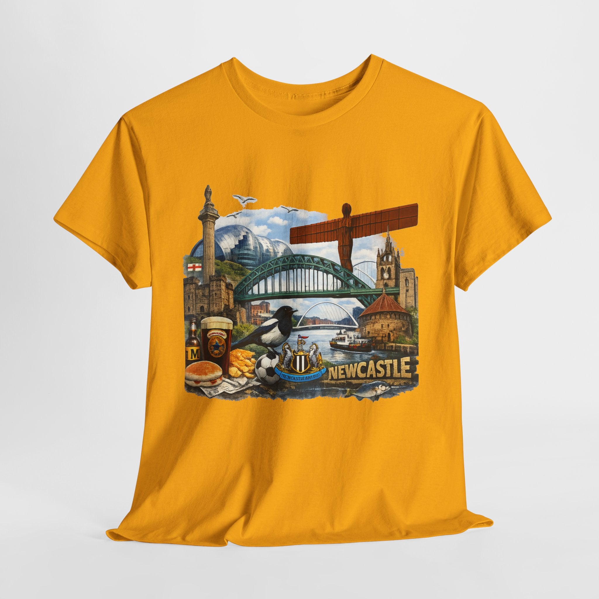 Newcastle Upon Tyne Landmark Tee — Vintage Cityscape T-Shirt