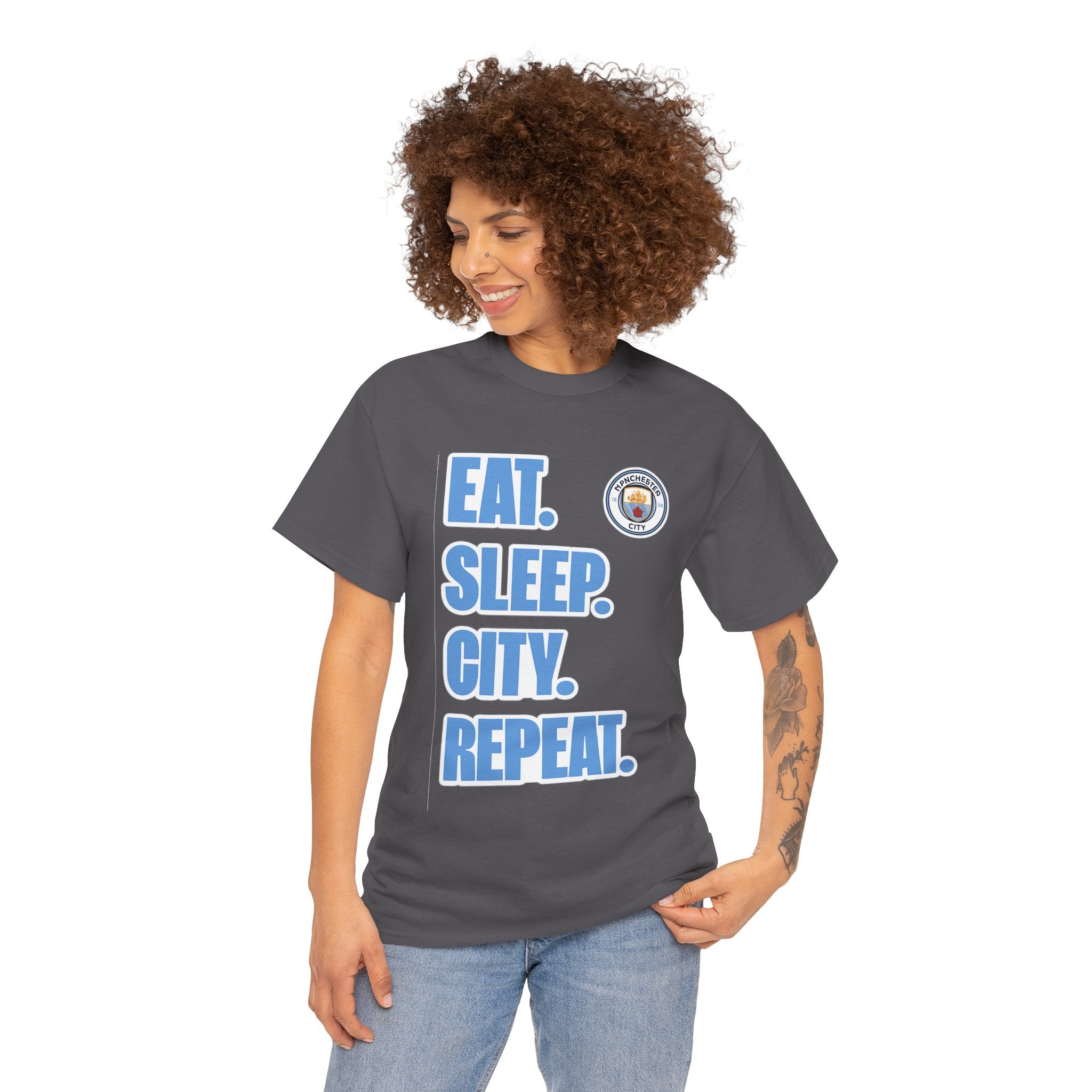 Eat. Sleep. City. Repeat. T‑Shirt — Manchester City Fan Tee