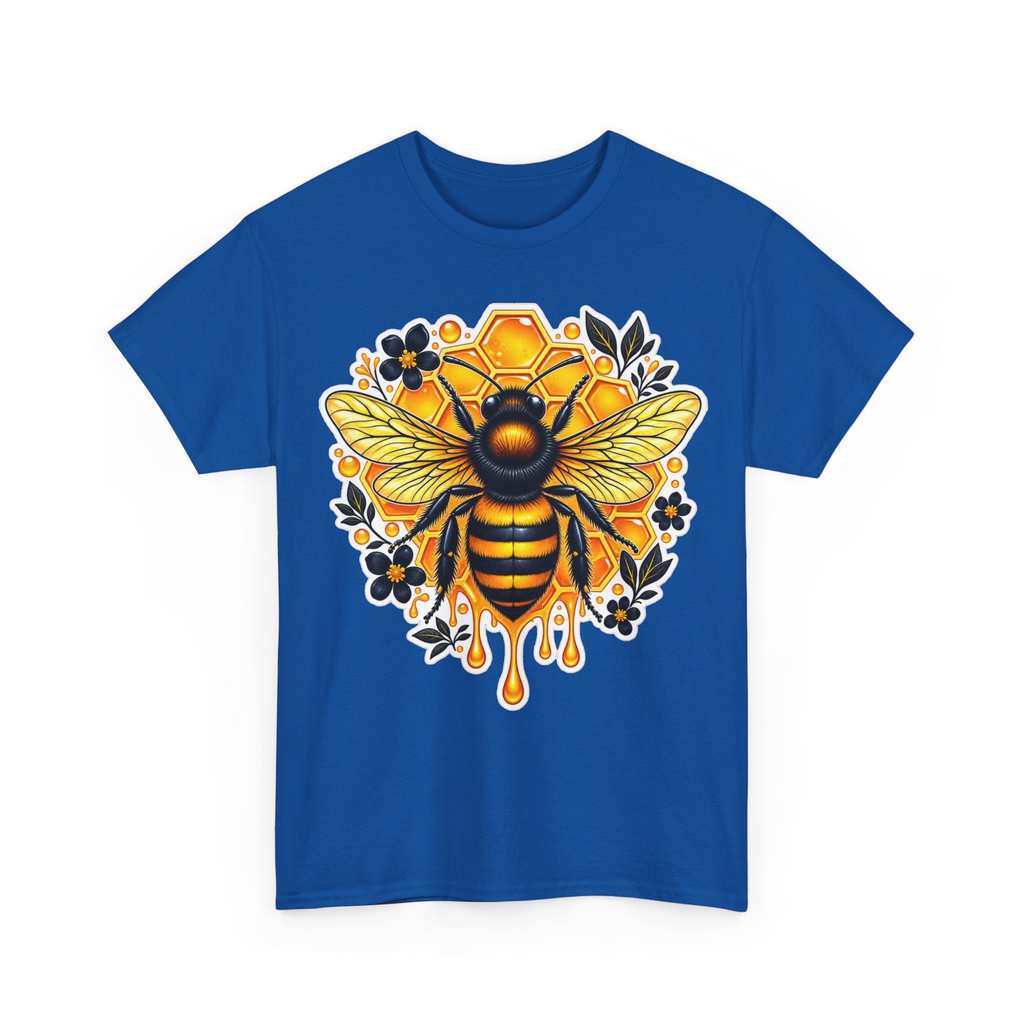Manchester Bee Honeycomb T‑Shirt — Floral Dripping Honey Graphic Tee