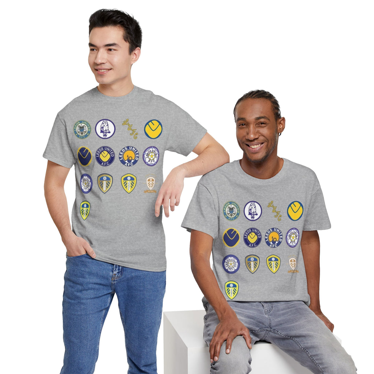 Leeds United Retro Crest Cotton T-Shirt — Vintage Football Club Emblem Tee