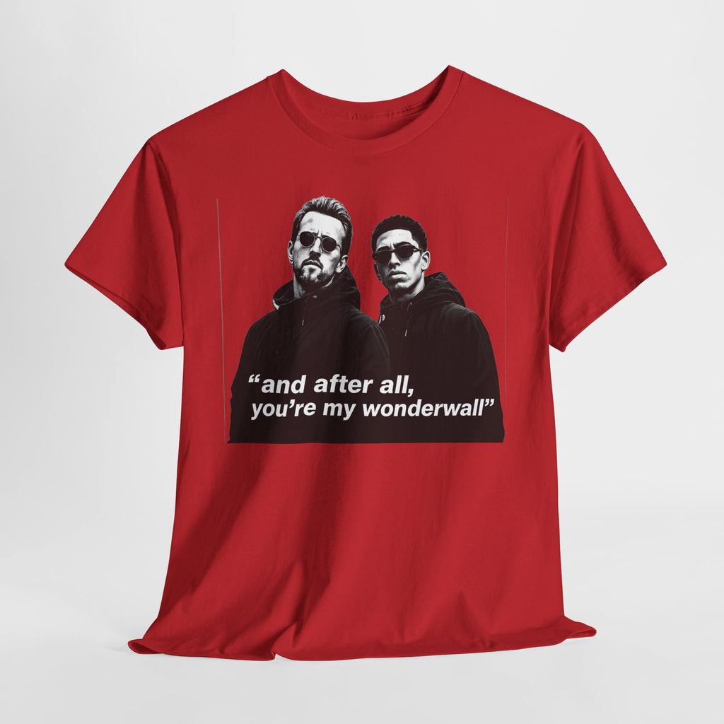 Kane and Bellingham Wonderwall Lyric T-Shirt — ‘and after all, you’re my wonderwall’ Retro Band Tee