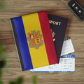 Andorra Flag Passport Cover – Tricolor Travel Passport Holder with Coat of Arms