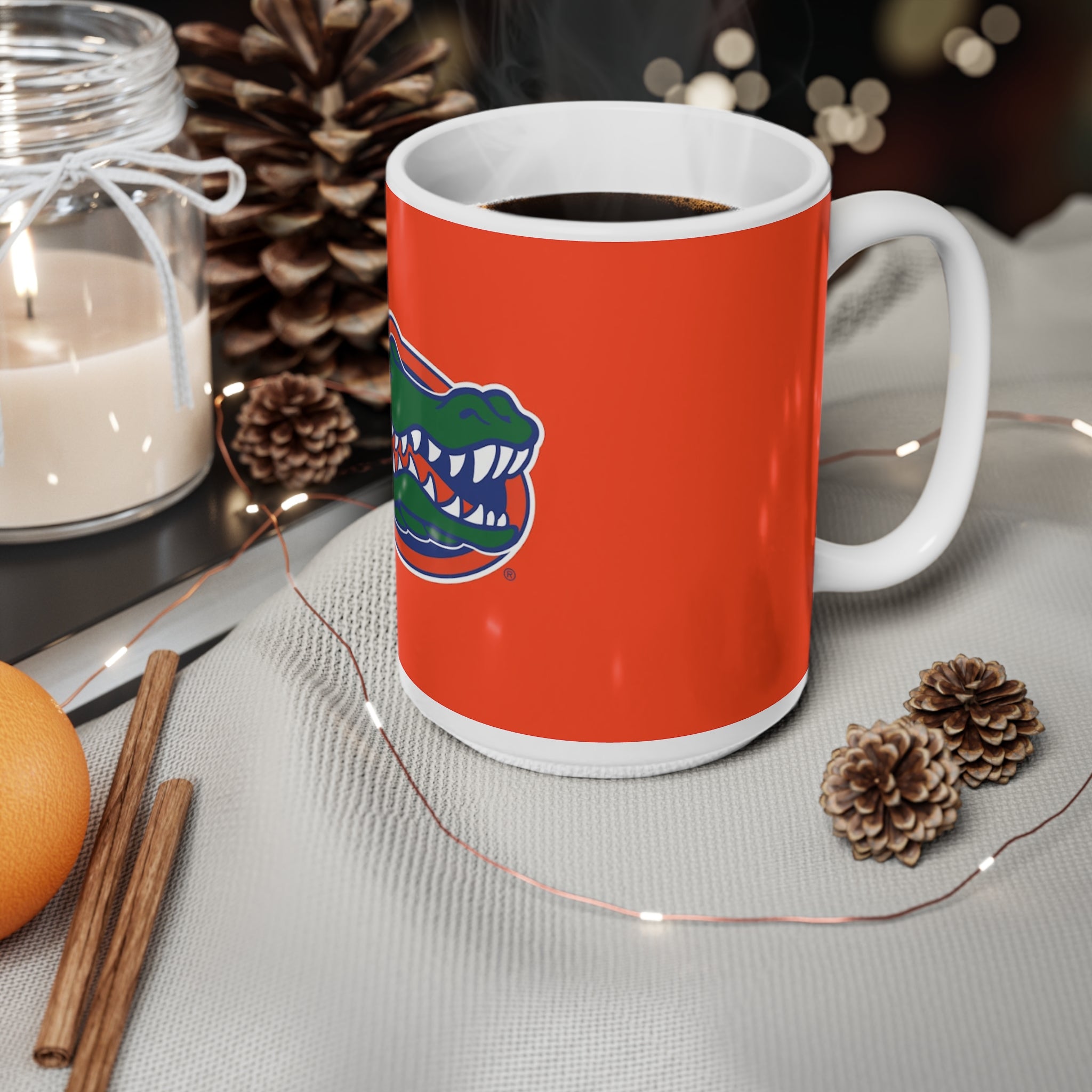 Florida Gators Ceramic Coffee Mug — Orange Alligator Logo, 11oz & 15oz