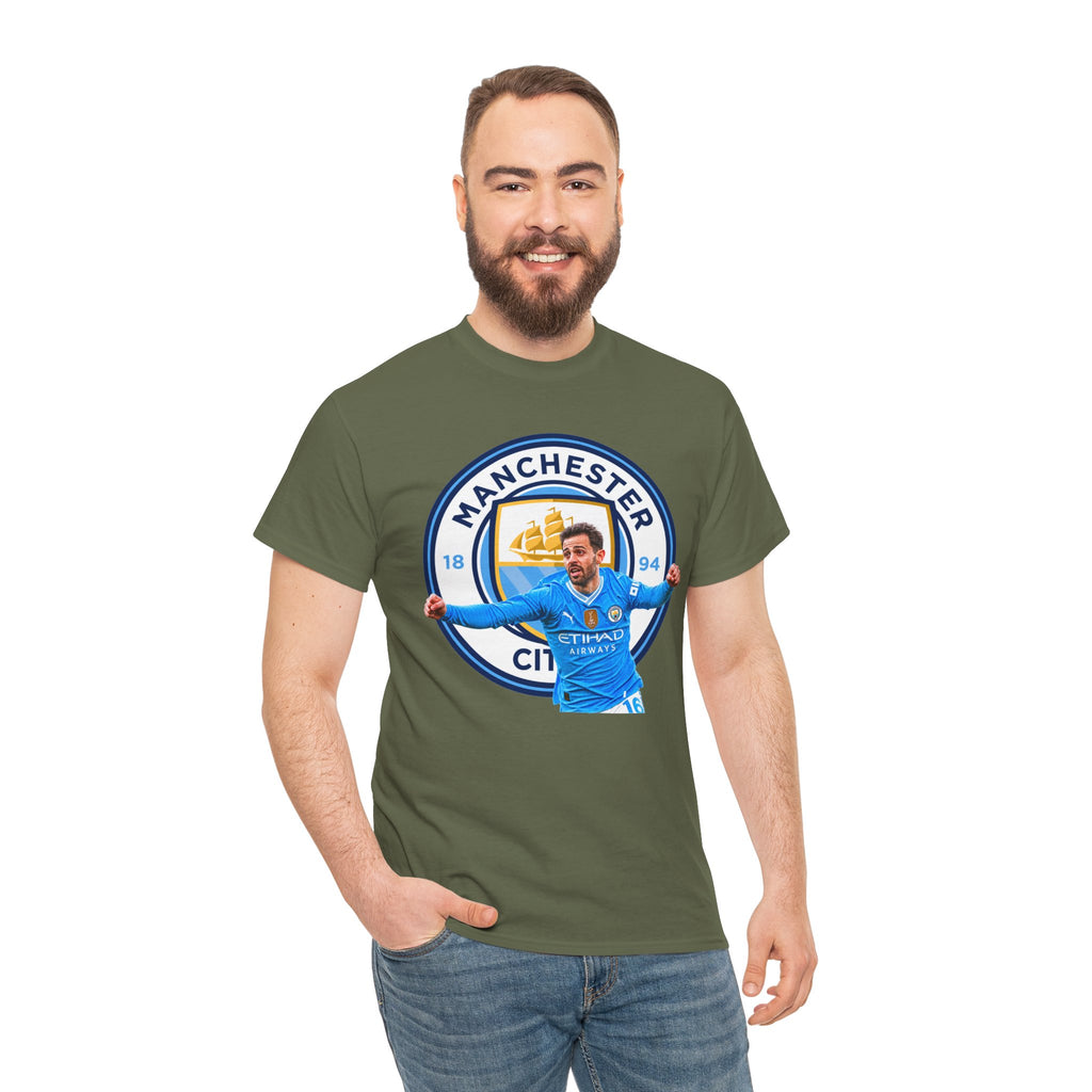 Bernardo SIlva Manchester City legend Cotton T‑Shirt — Blue Crest Football Tee