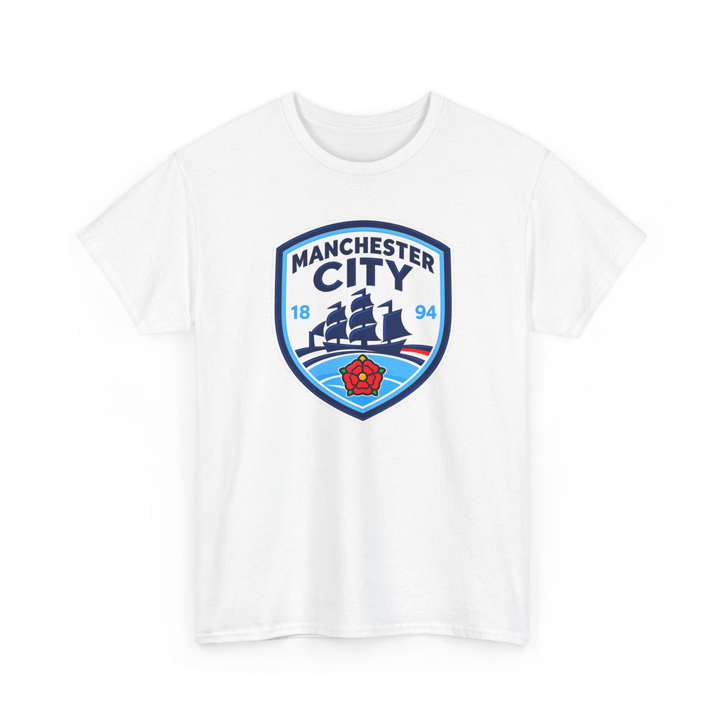 Manchester City Inspired Crest Cotton T-Shirt