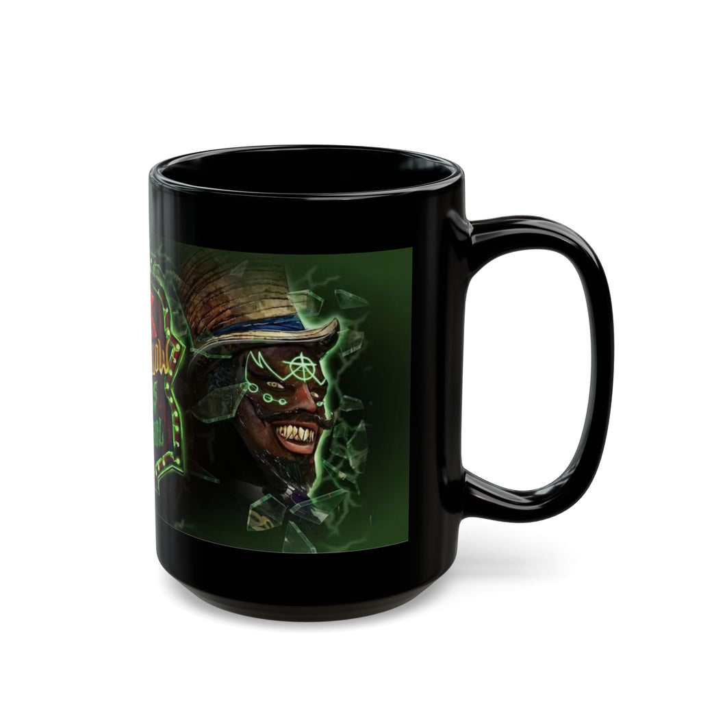 Black Ceramic Mug — 'Jack & Oddfellow Chaos Control' Horror Gamer Coffee Cup