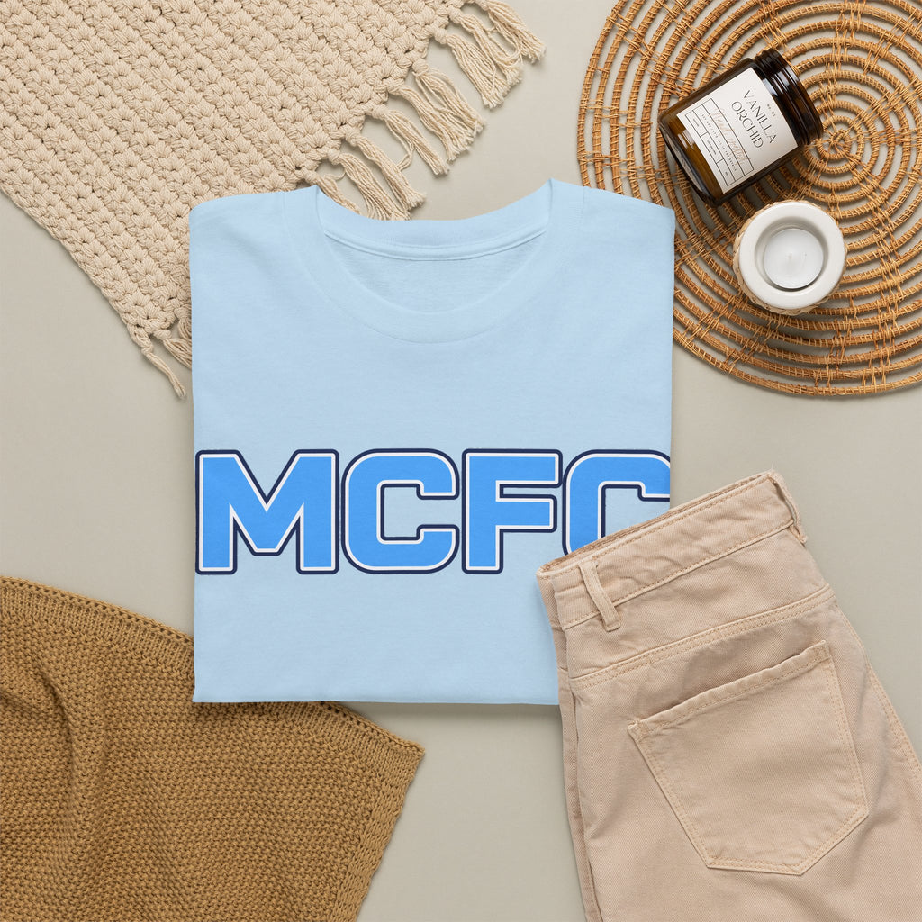 MCFC Logo Cotton T-Shirt — Light Blue Football Fan Tee