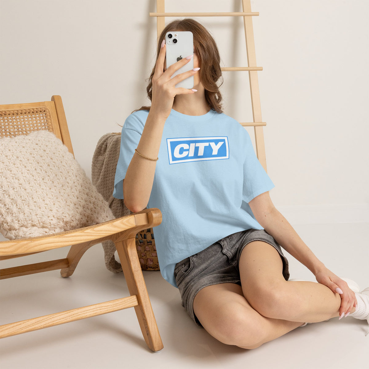 City Logo T-Shirt — Bold Blue Box Graphic Tee