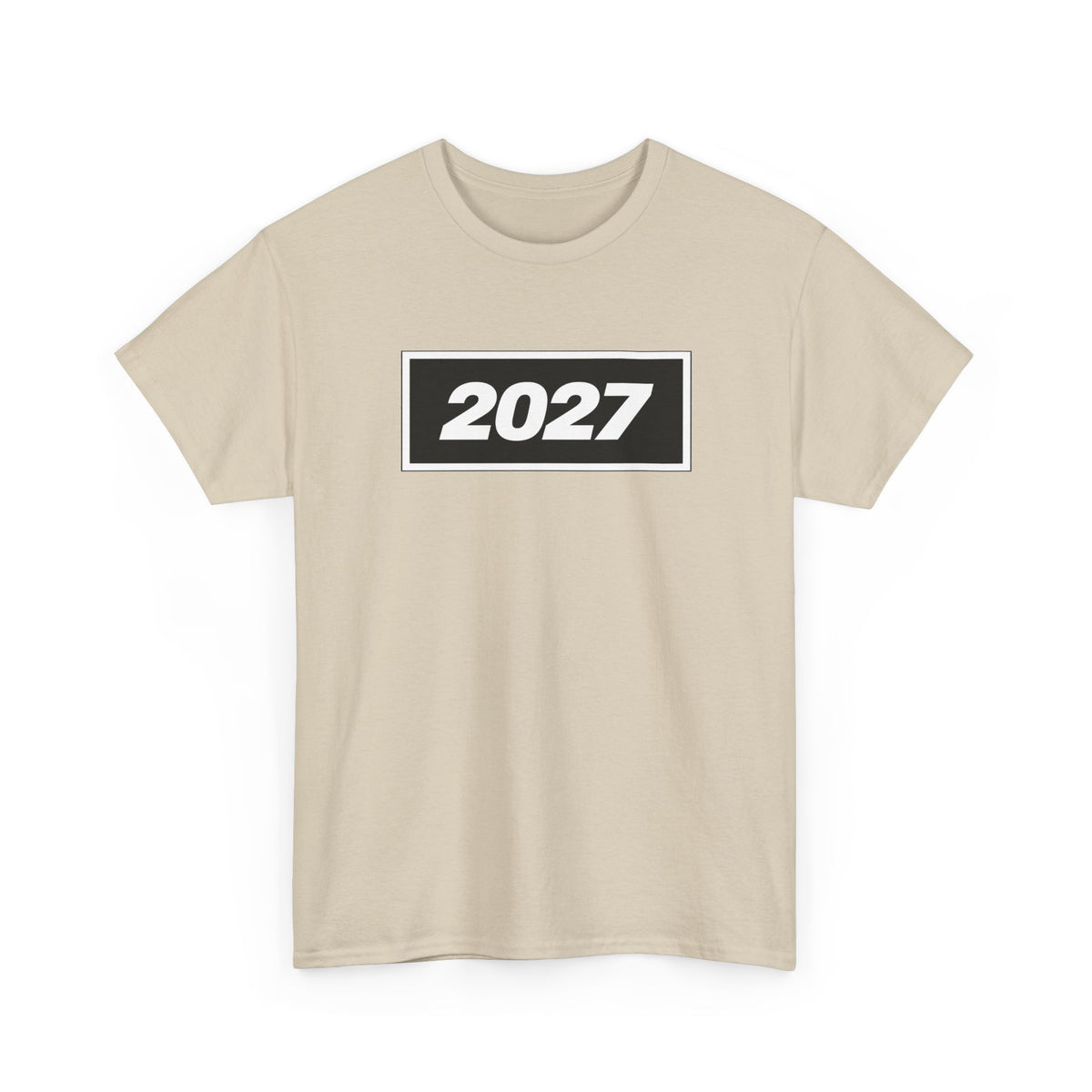 Oasis Inspired 2027 Graphic Tee — Minimal Year Rectangle T‑Shirt for New Year Celebrations