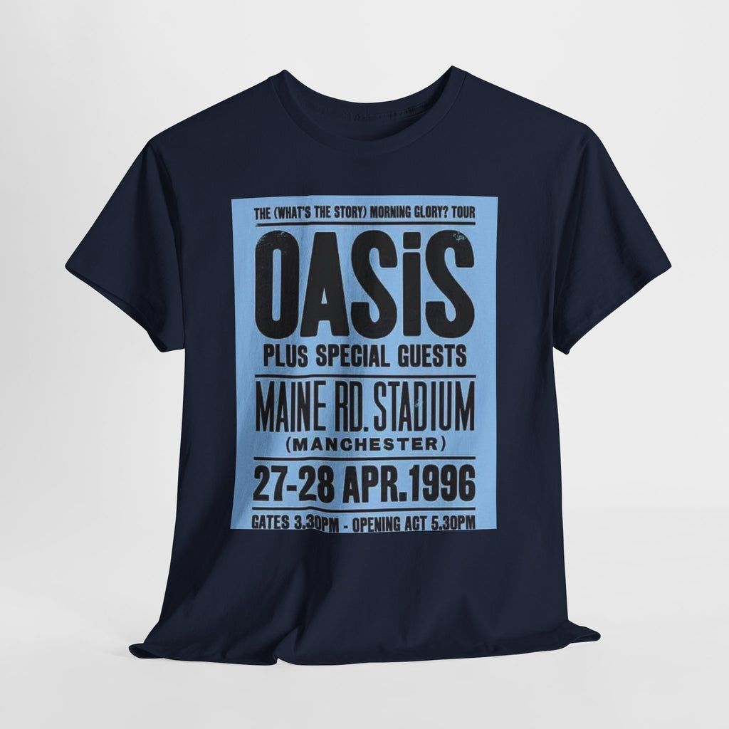 Oasis 1996 Maine Road Tour Poster T‑Shirt — Maine Rd. Stadium Concert Tee