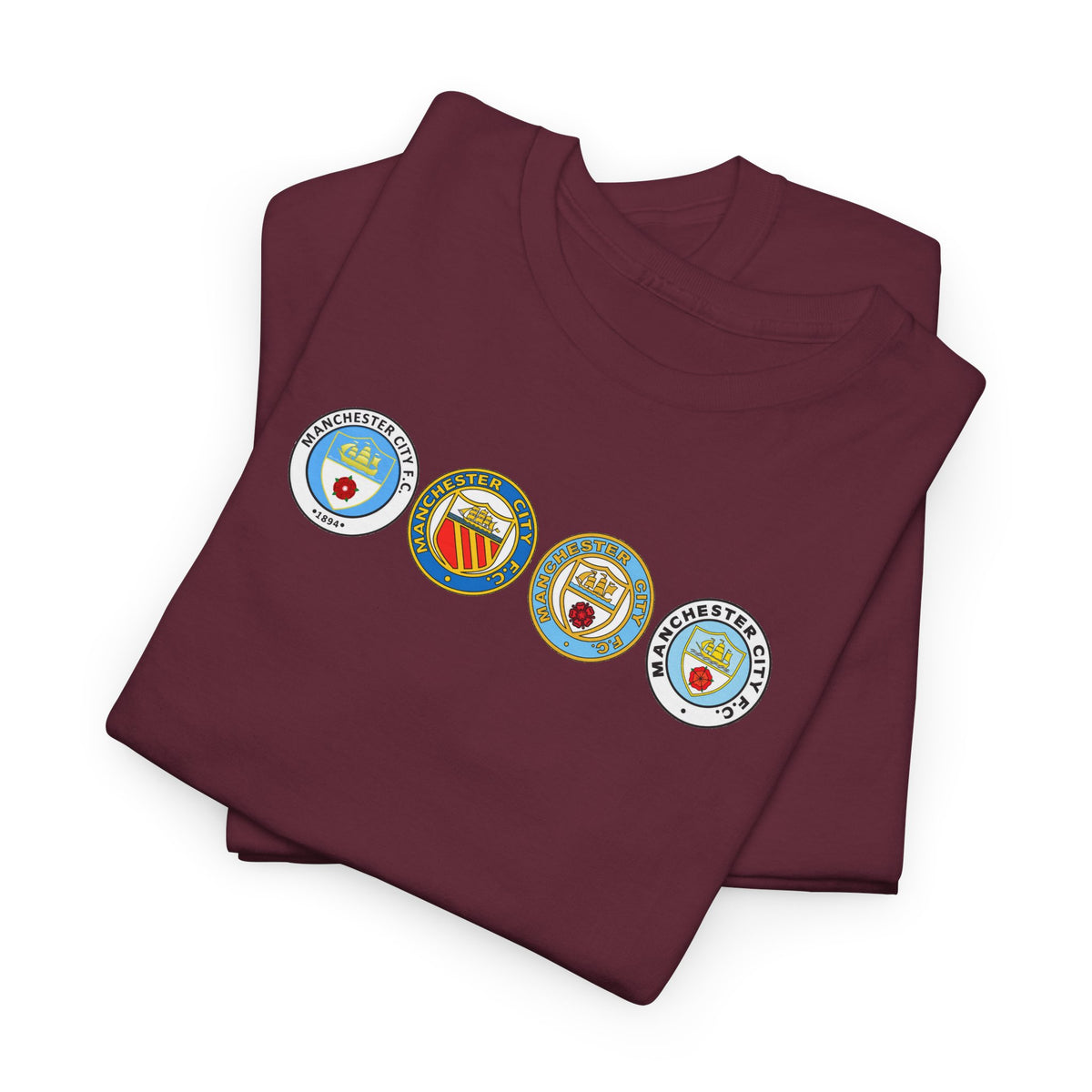 Man City Retro Crest Inspired Cotton T-Shirt