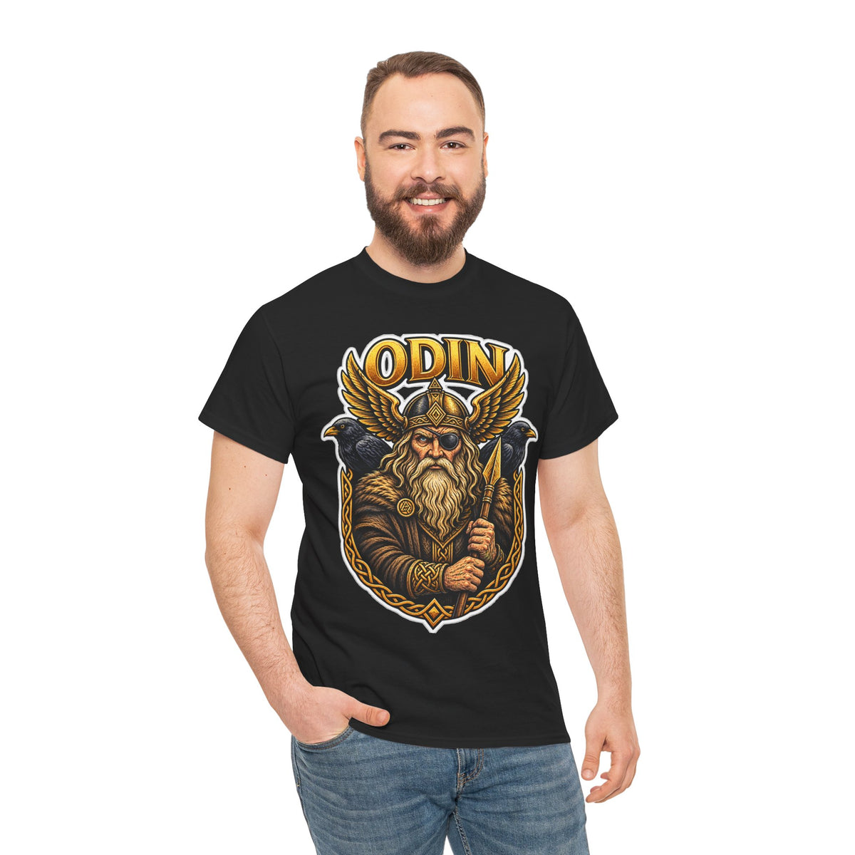 Odin Viking Cotton T-Shirt — Norse God Graphic Tee