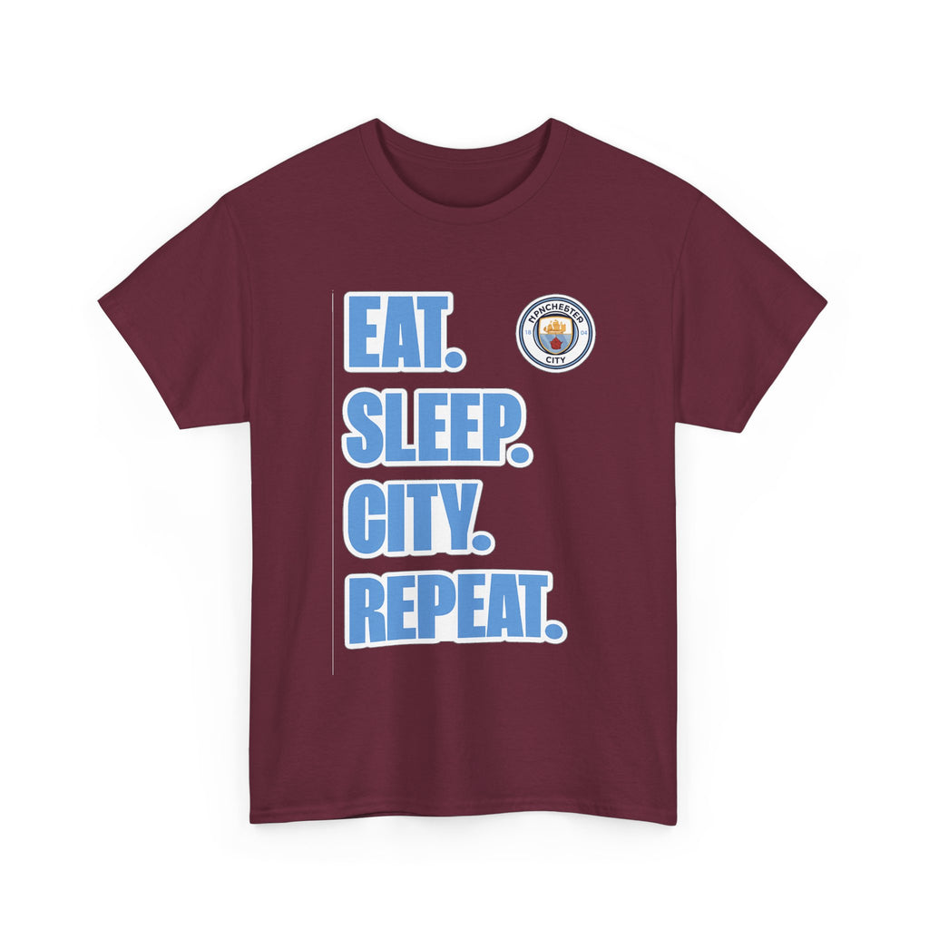 Eat. Sleep. City. Repeat. T‑Shirt — Manchester City Fan Tee