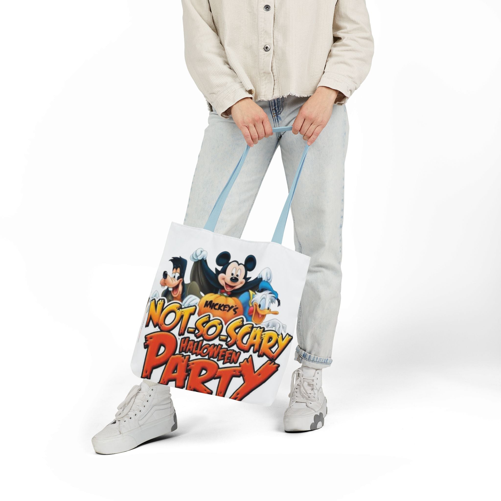 Halloween Party Canvas Tote Bag — "Not-So-Scary Halloween Party" Graphic