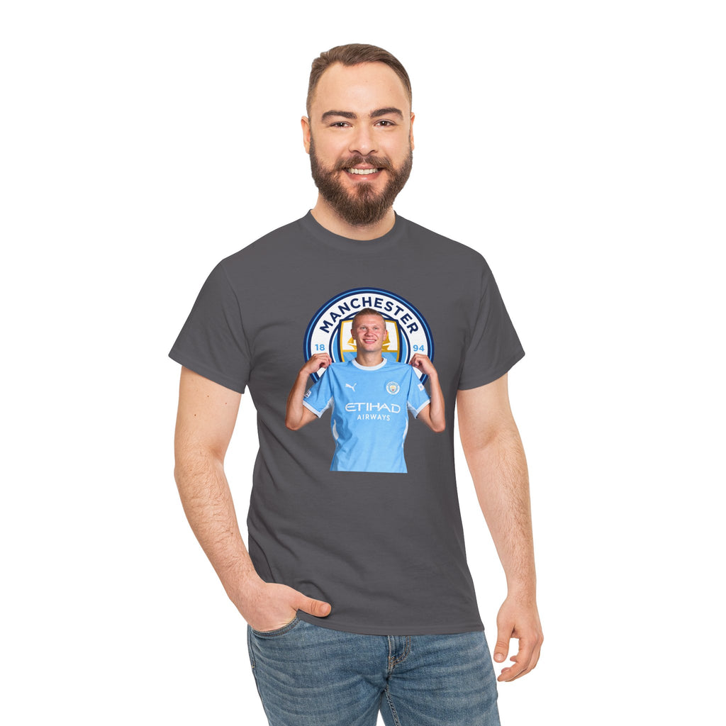 Manchester City Erling Haaland Inspired Cotton T-Shirt Tee — Player Celebratory Graphic T-Shirt