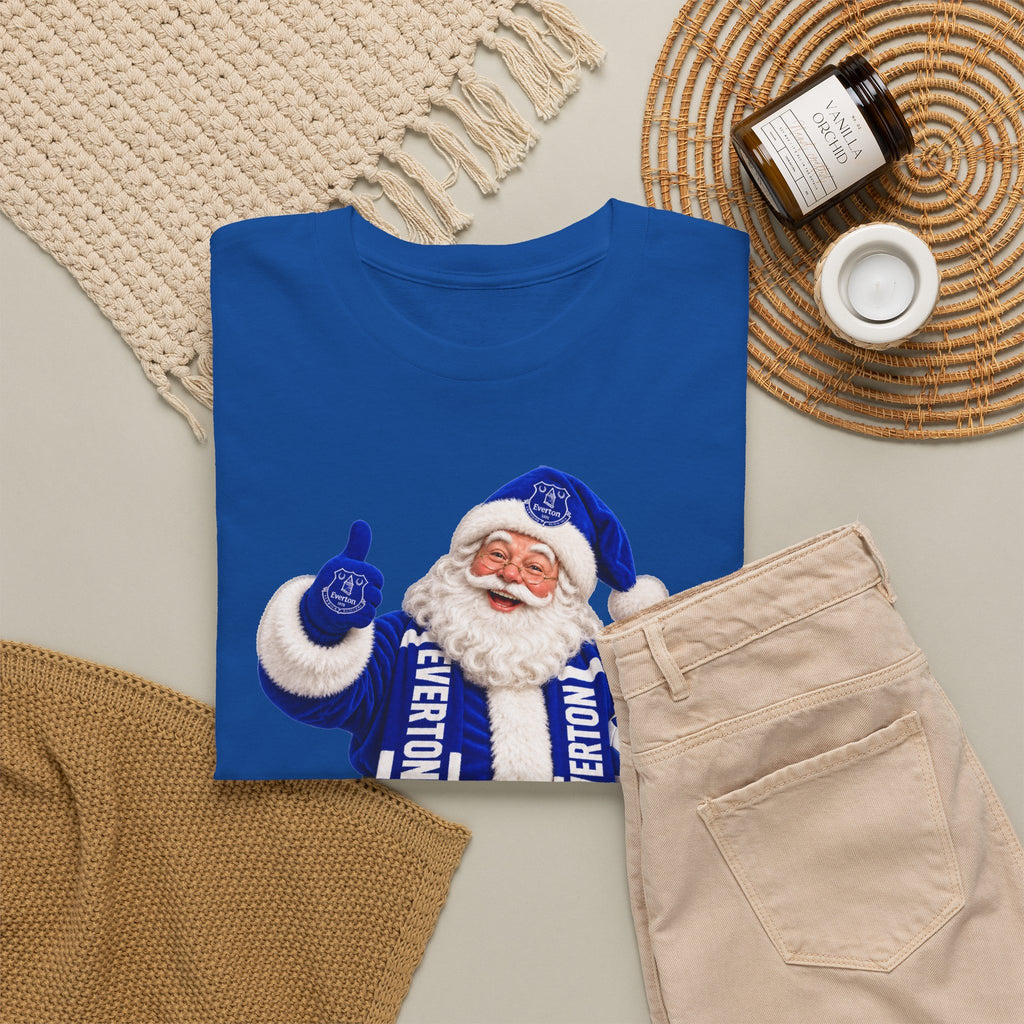 Everton Santa Scarf Christmas Tee - Holiday Vintage Santa T-Shirt