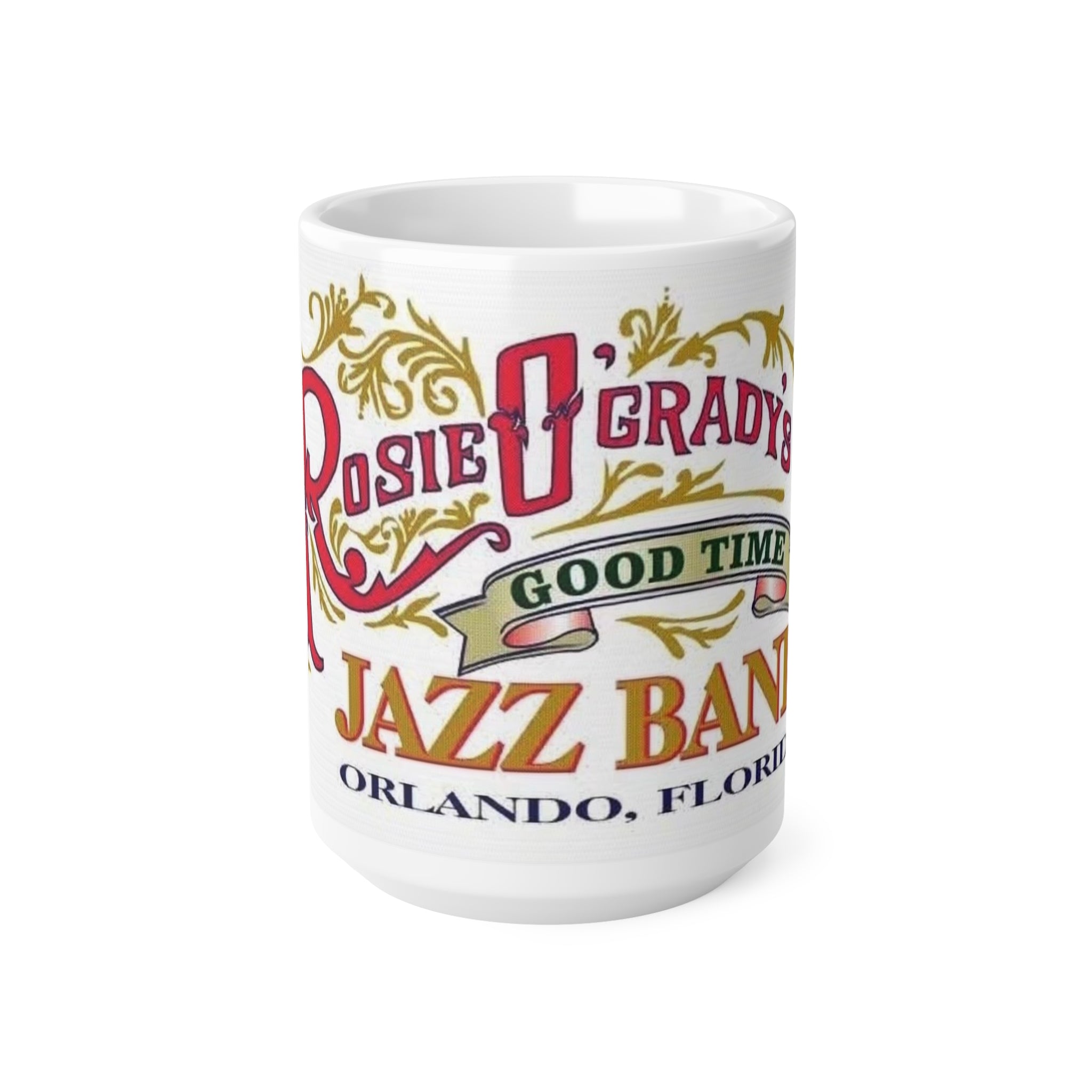 Rosie O'Grady's Jazz Band Ceramic Coffee Mug — Orlando Vintage Band Logo (11oz/15oz)