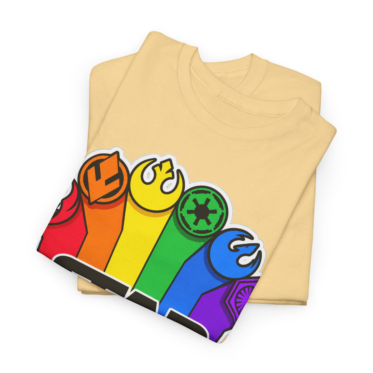 Star Wars Rainbow Emblem Tee — LGBTQ+ Pride Fan Cotton Shirt