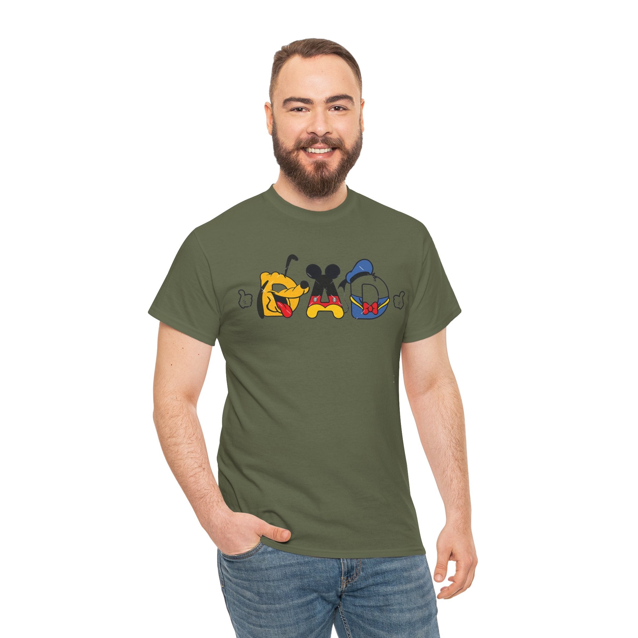 Disney Dad Character Graphic Tee — Playful Colorful Character Icons T-Shirt