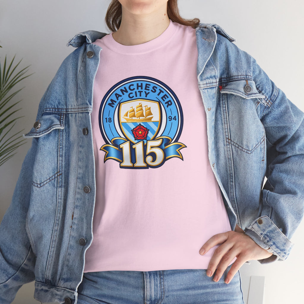Manchester City 115th Crest Inspired Cotton T-Shirt