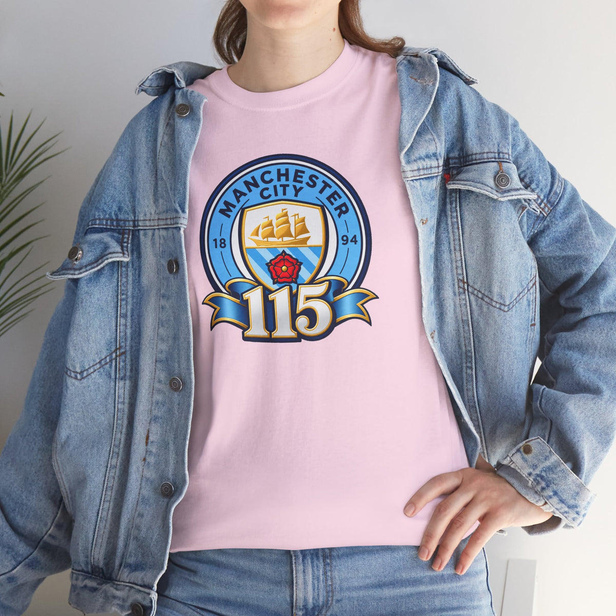 Manchester City 115th Crest Inspired Cotton T-Shirt