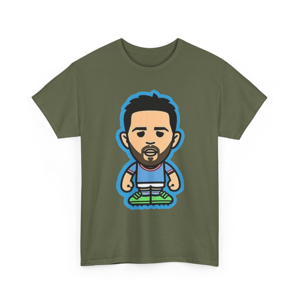 Bernardo Silva Manchester City Legend Graphic Tee — Player Cartoon Front & Tribute Poster Back