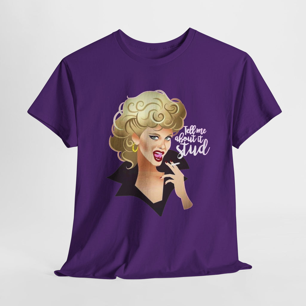 Retro Glam T‑Shirt — 'Tell Me About It, Stud' Vintage Pop Art Tee