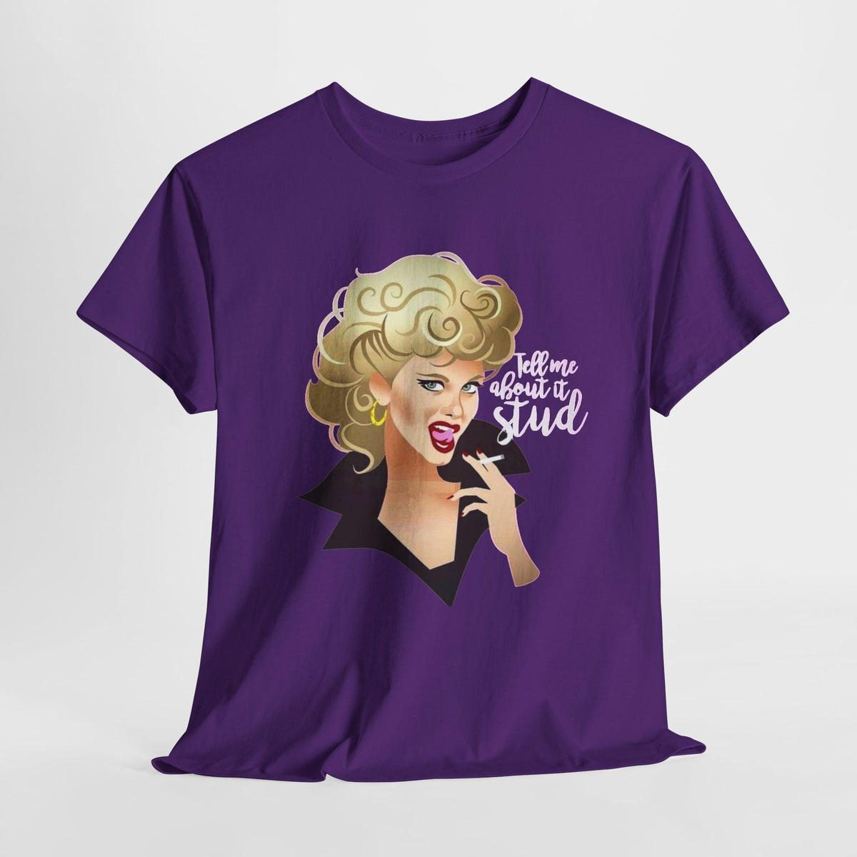 Retro Glam T‑Shirt — 'Tell Me About It, Stud' Vintage Pop Art Tee
