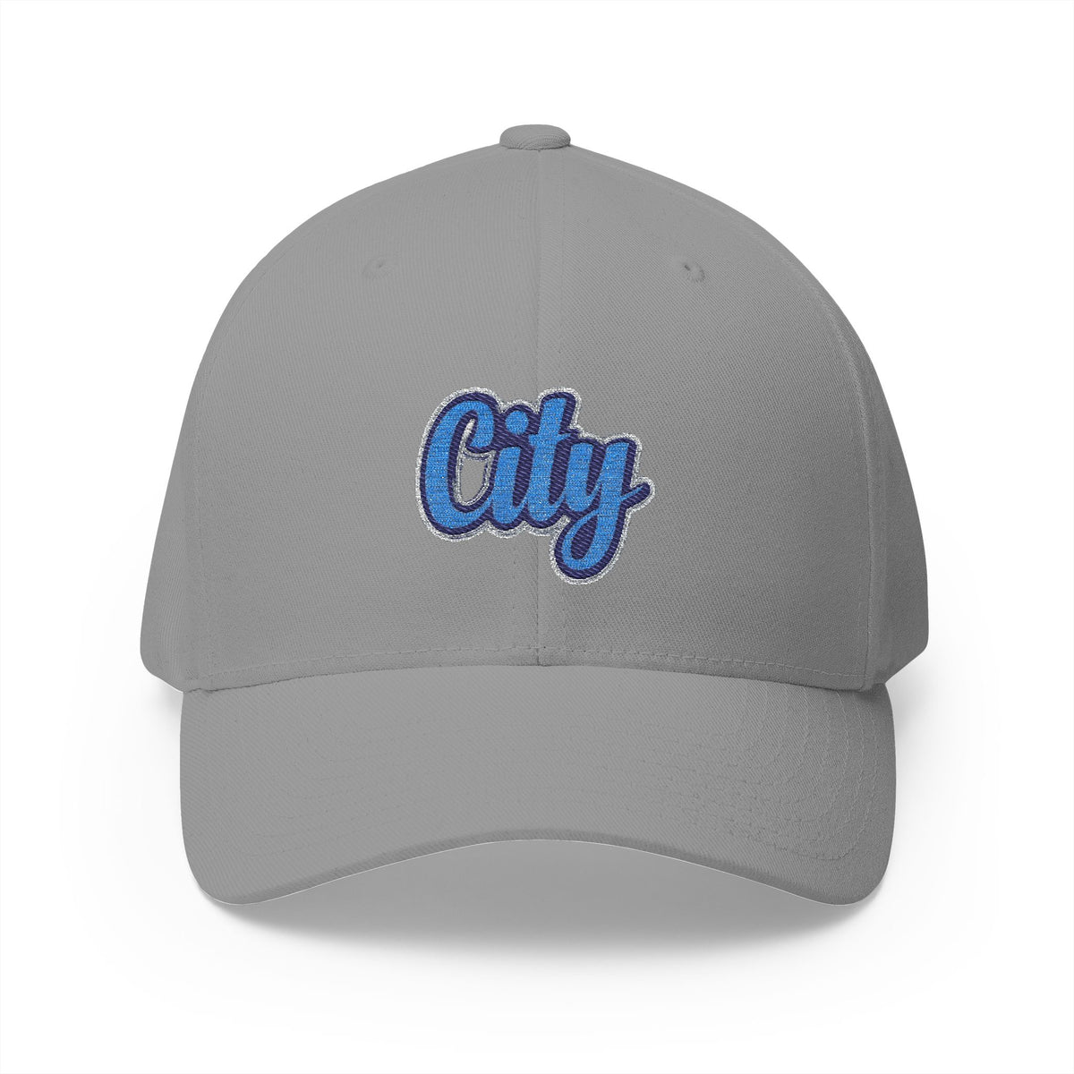 Embroidered "City" Script Closed-Back Baseball Cap