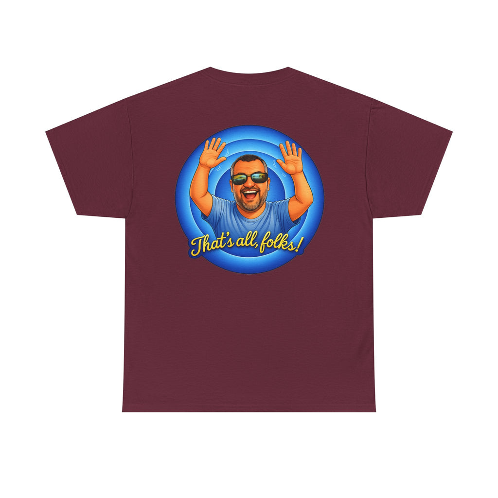 T-Shirt — "That's All, Folks!" Waving Portrait Graphic Tee
