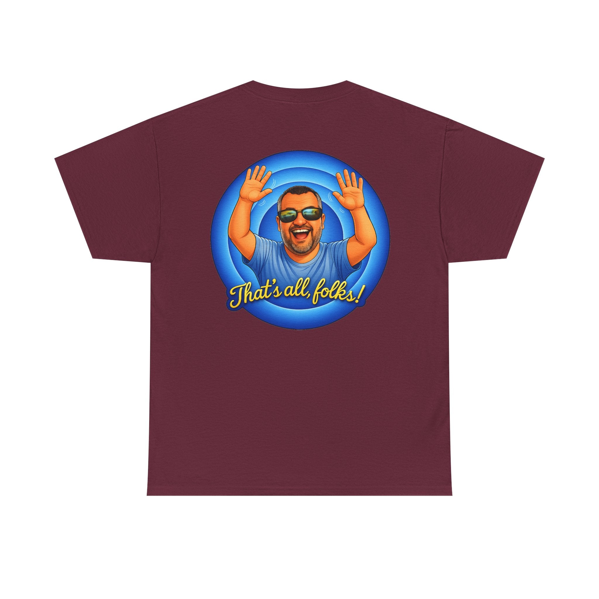 T-Shirt — "That's All, Folks!" Waving Portrait Graphic Tee