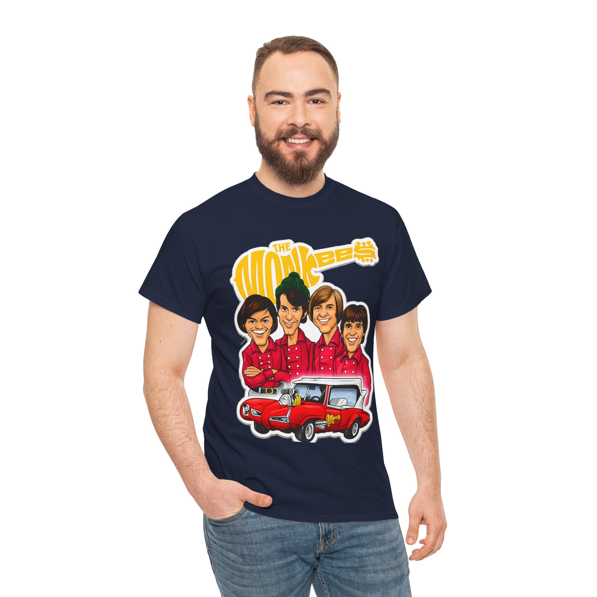 The Monkees Retro Band Tee — Colorful Car Cartoon Graphic