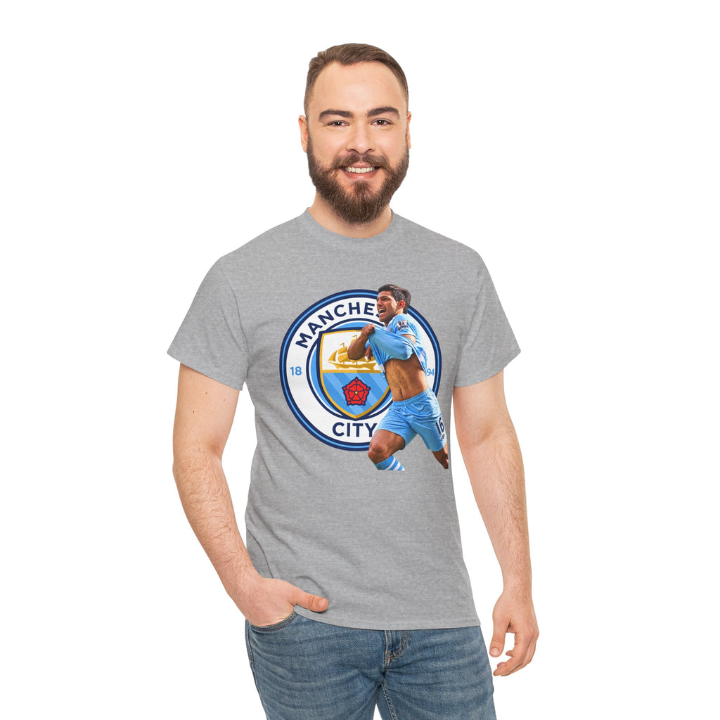 Sergio Aguero Manchester City Legend Soccer Tee — Player Celebration Graphic T-Shirt