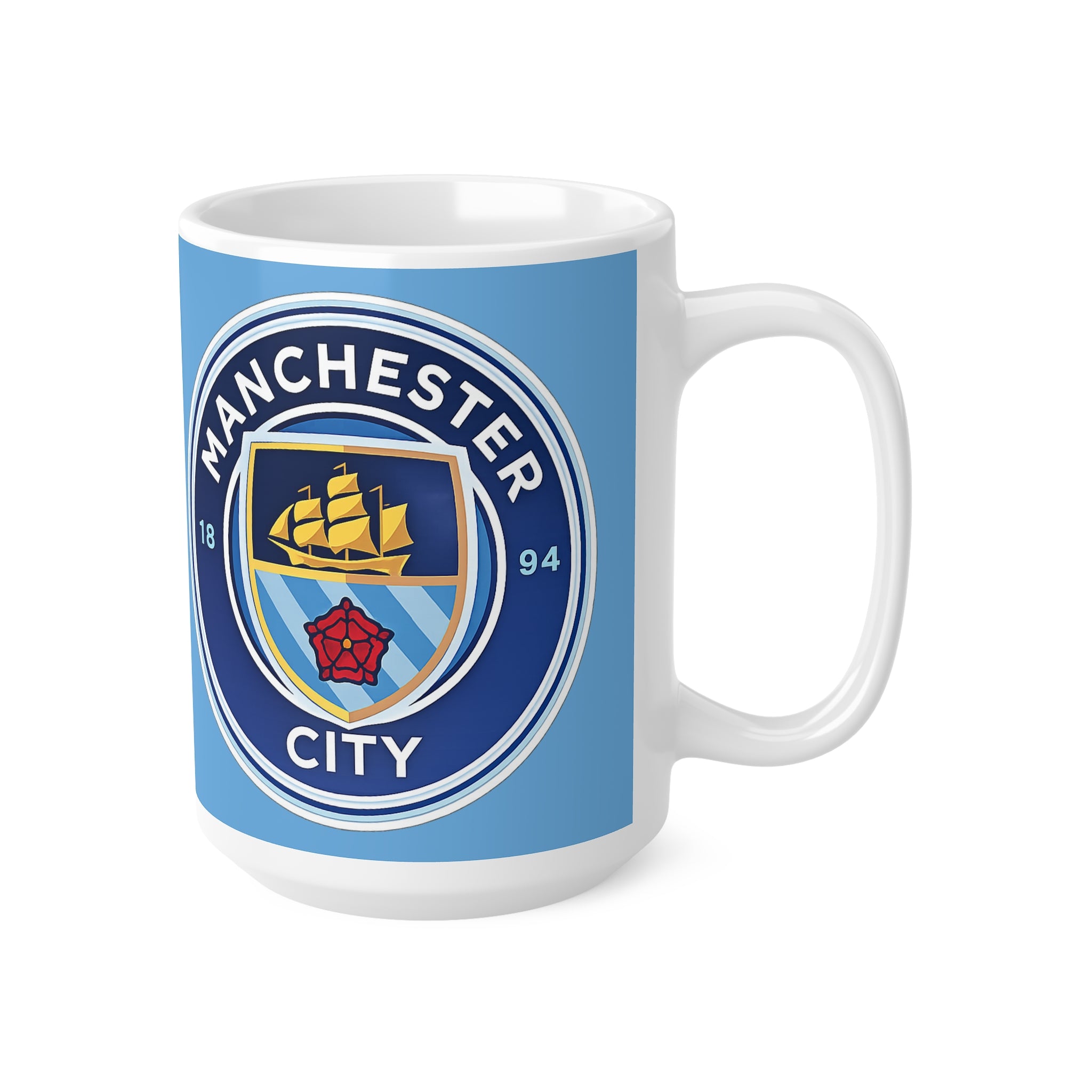 Manchester City Football Club Ceramic Coffee Mug — 11oz & 15oz Team Crest Design