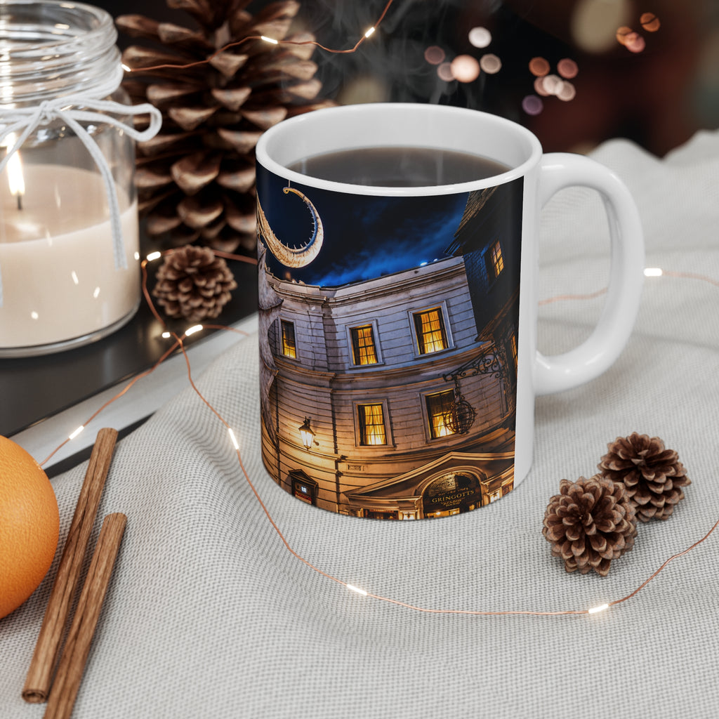 Fantasy Harry Potter Dragon Ceramic Mug — Night Cityscape 11oz & 15oz