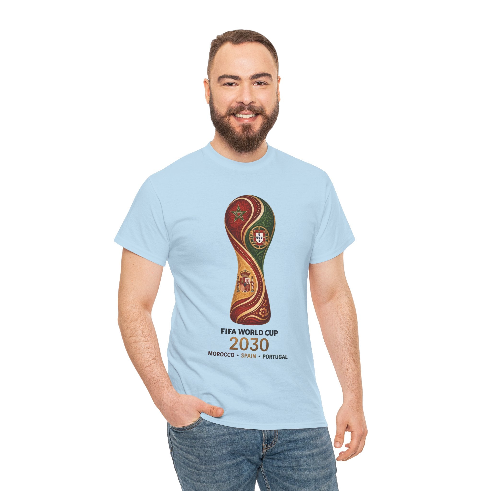 FIFA World Cup 2030 Trophy T-Shirt — Morocco Spain Portugal Official Design