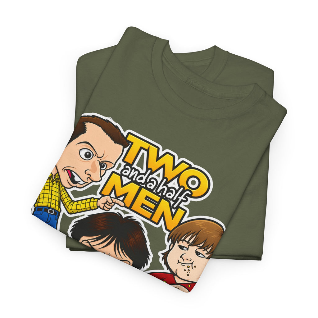 Two and a Half Men Inspired Cartoon Tee — Retro TV Comedy Graphic T-Shirt