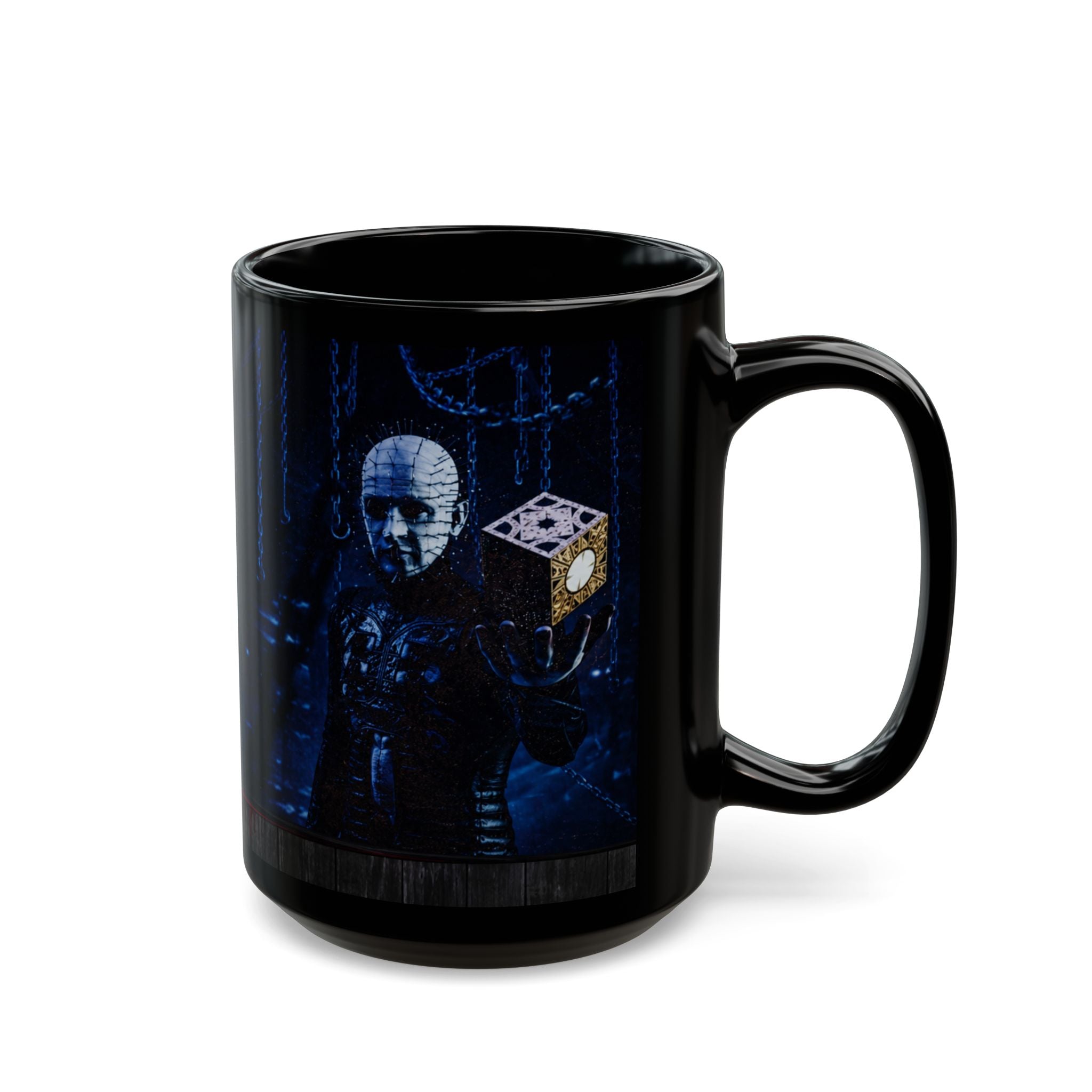 Hellraiser Pinhead & Lament Configuration Black Coffee Mug – Horror Movie Fan Gift (11oz/15oz)