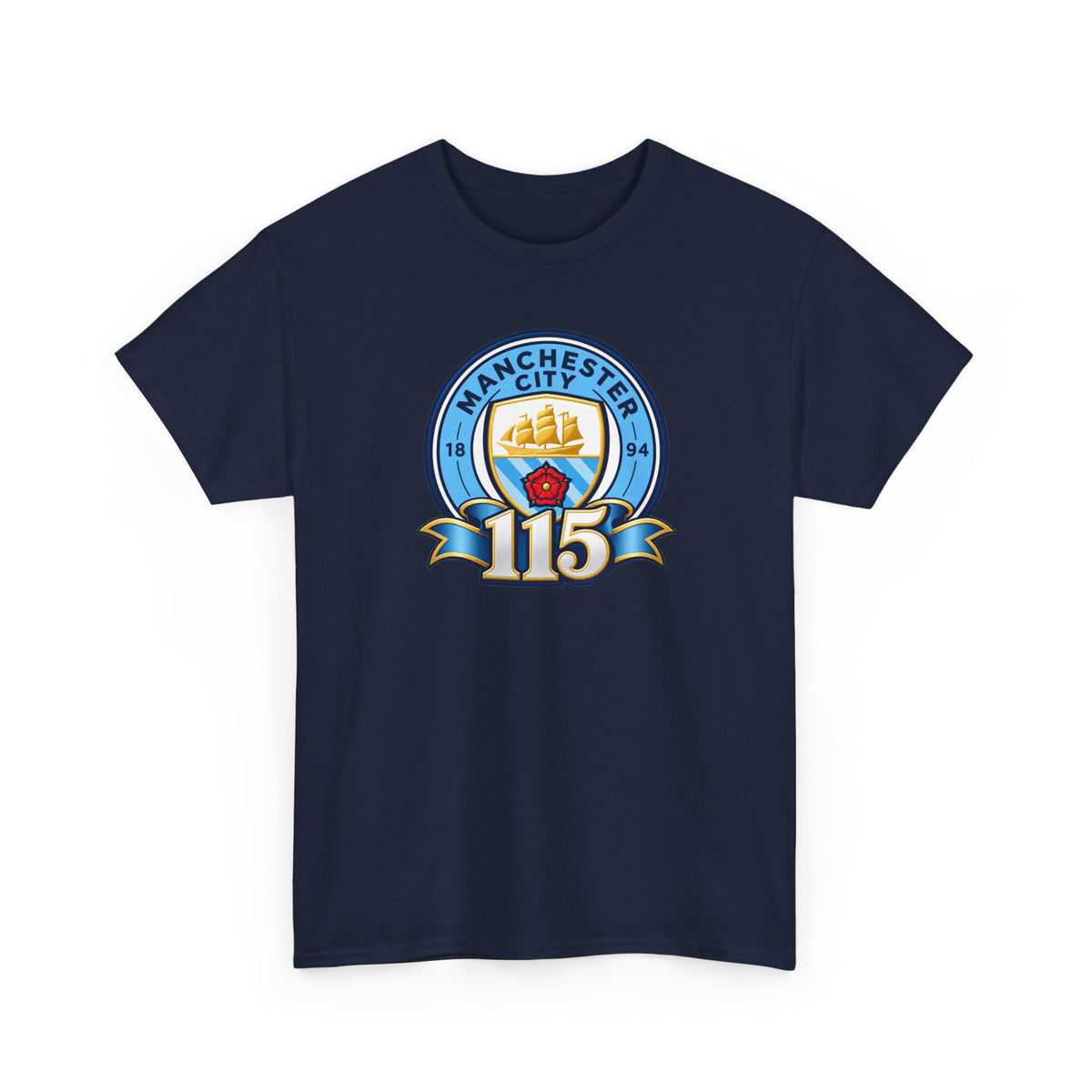 Manchester City 115th Crest Inspired Cotton T-Shirt