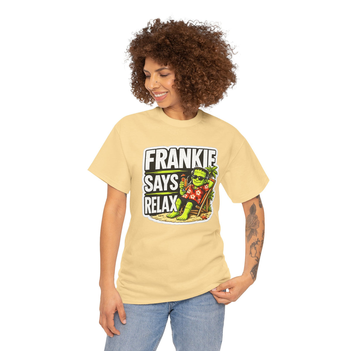 Frankie Says Relax Funny Graphic Cotton T-Shirt
