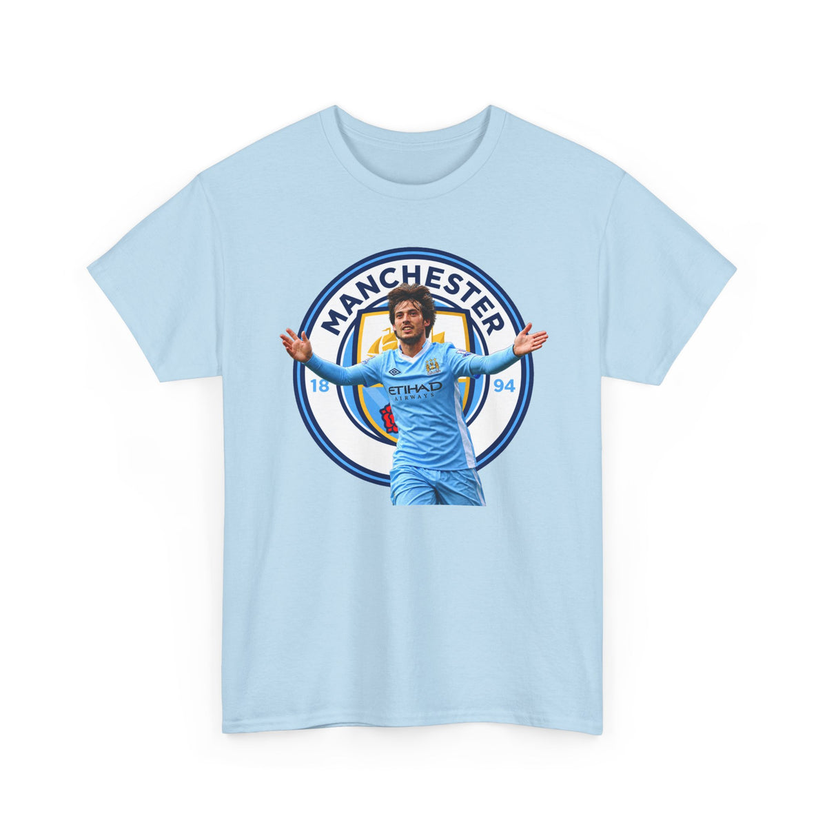 David Silva Manchester Legend Football Tee — Player Celebration Design