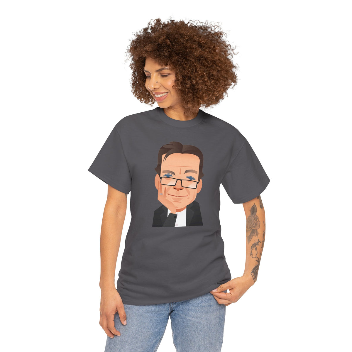 Tony Wilson Manchester Legend Caricature Gentleman Face Cotton T-Shirt