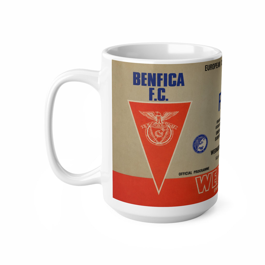 1968 European Cup Final Programme Cover Inspired Benfica vs Man Utd Vintage Coffee Football Mug