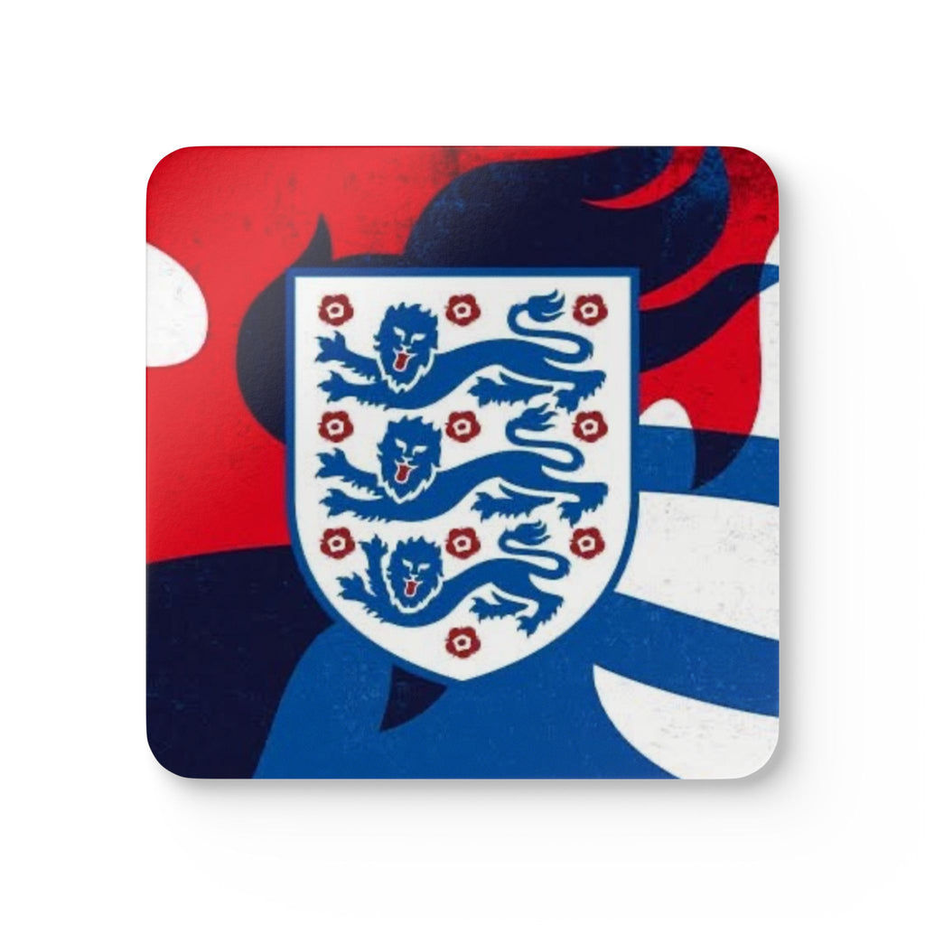 England Football Crest Corkwood Coaster Set — 4-Pack Team Logo Drink Coasters