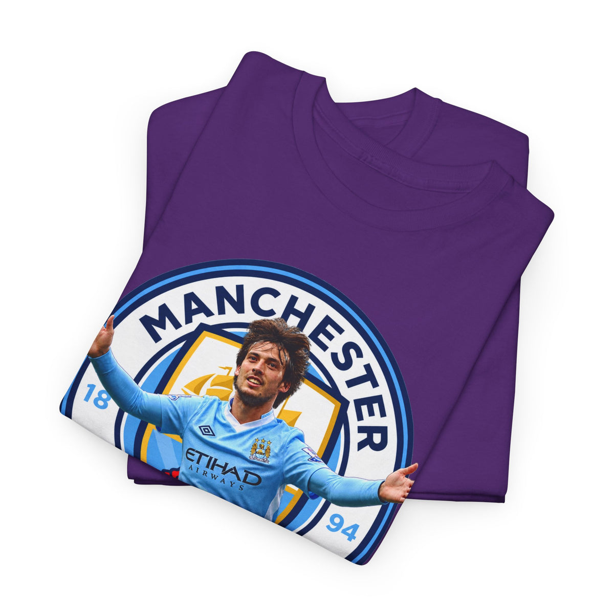 David Silva Manchester Legend Football Tee — Player Celebration Design